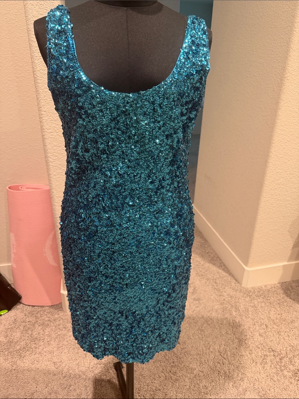 Wet Seal Teal Sequin Tank Dress